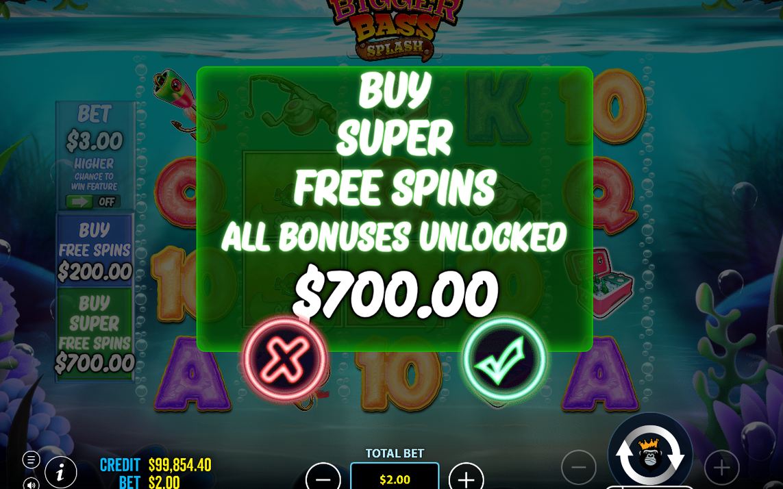 Bonus trigger with Scatter symbols on the reels