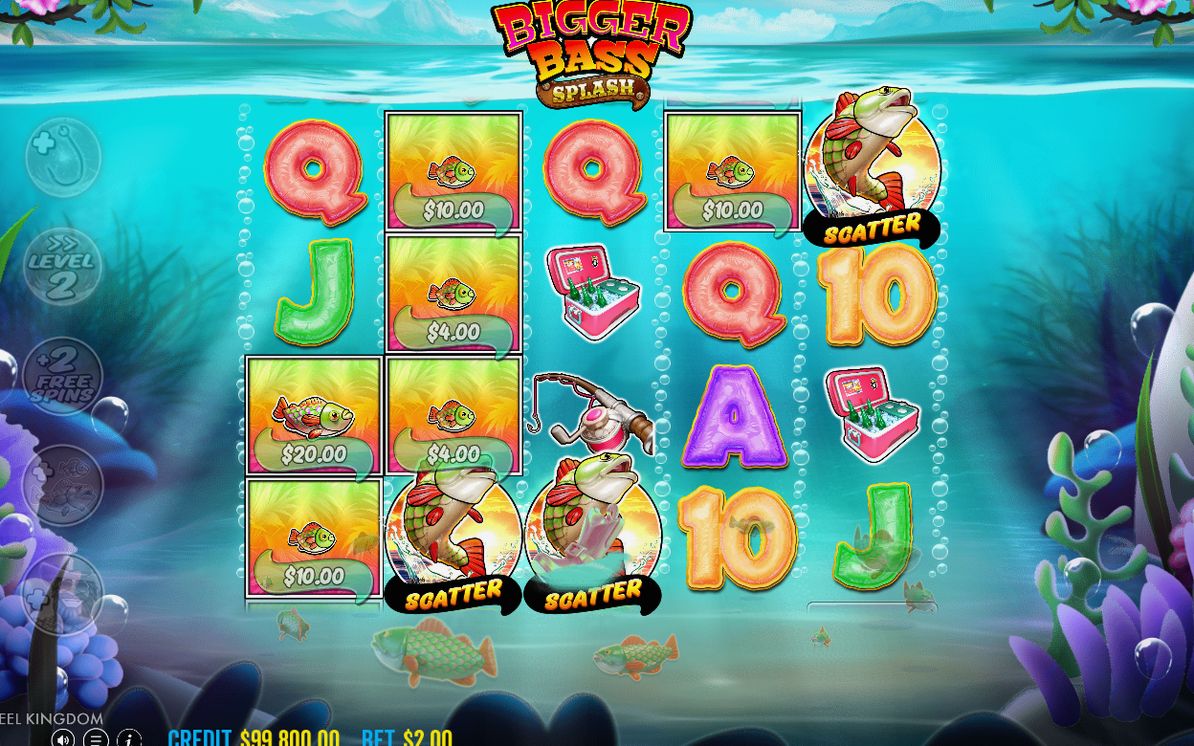 Free Spins with the WILD fisherman collecting MONEY values