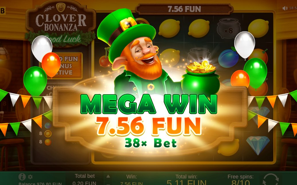Win screen showing total after Multiplier sum applied